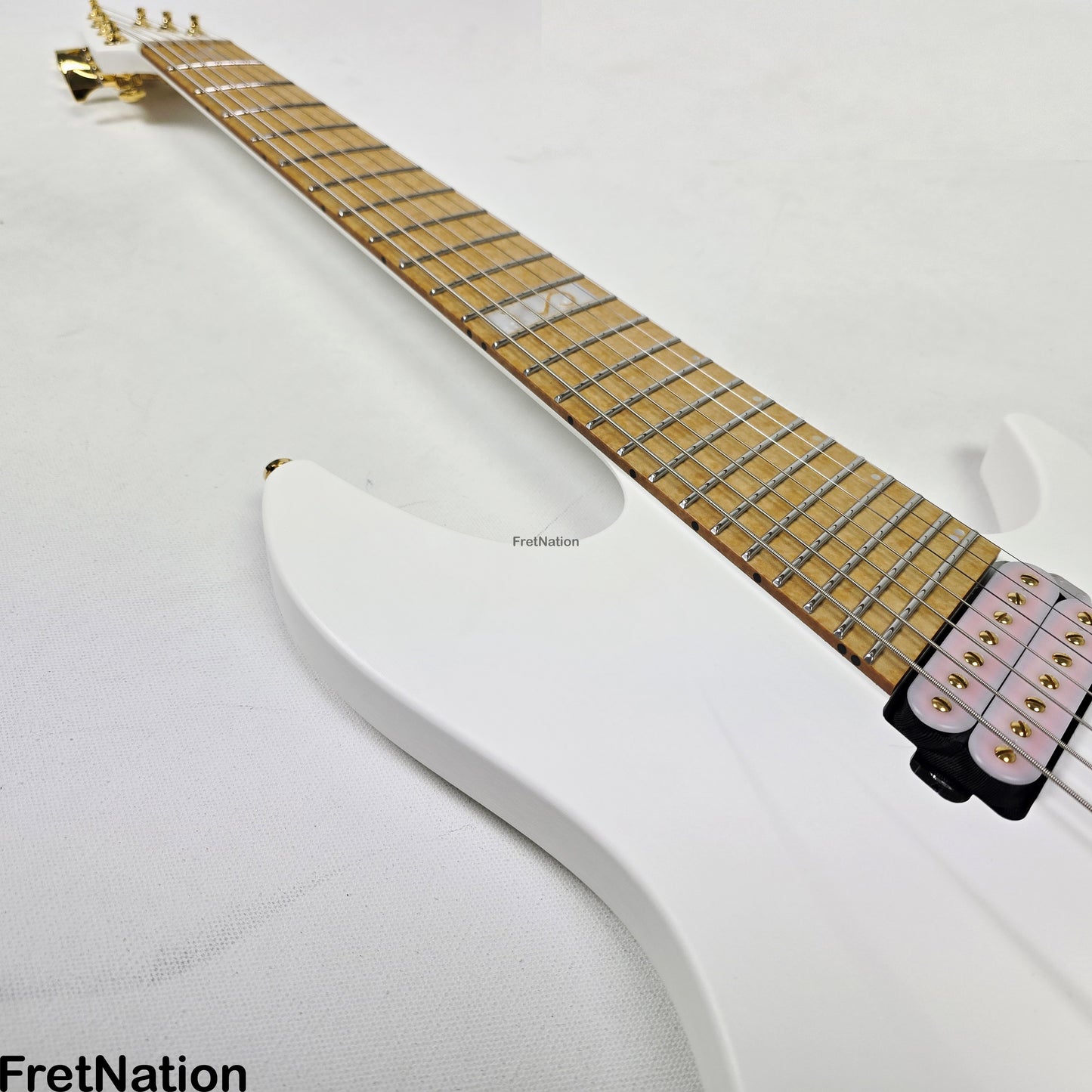 Fret Nation Aristides 070SR Raw White 7-String Multi-Scale Guitar #3173 7.88lbs Pre-Owned