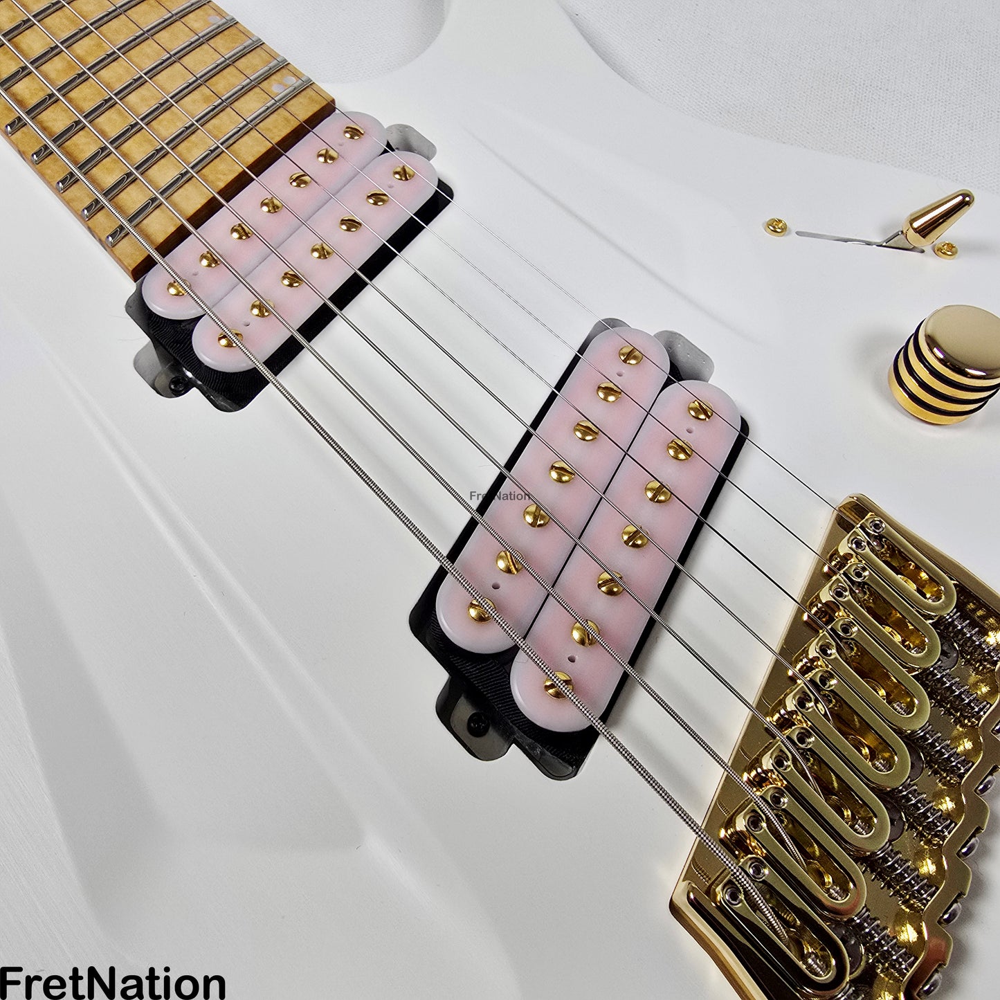 Fret Nation Aristides 070SR Raw White 7-String Multi-Scale Guitar #3173 7.88lbs Pre-Owned