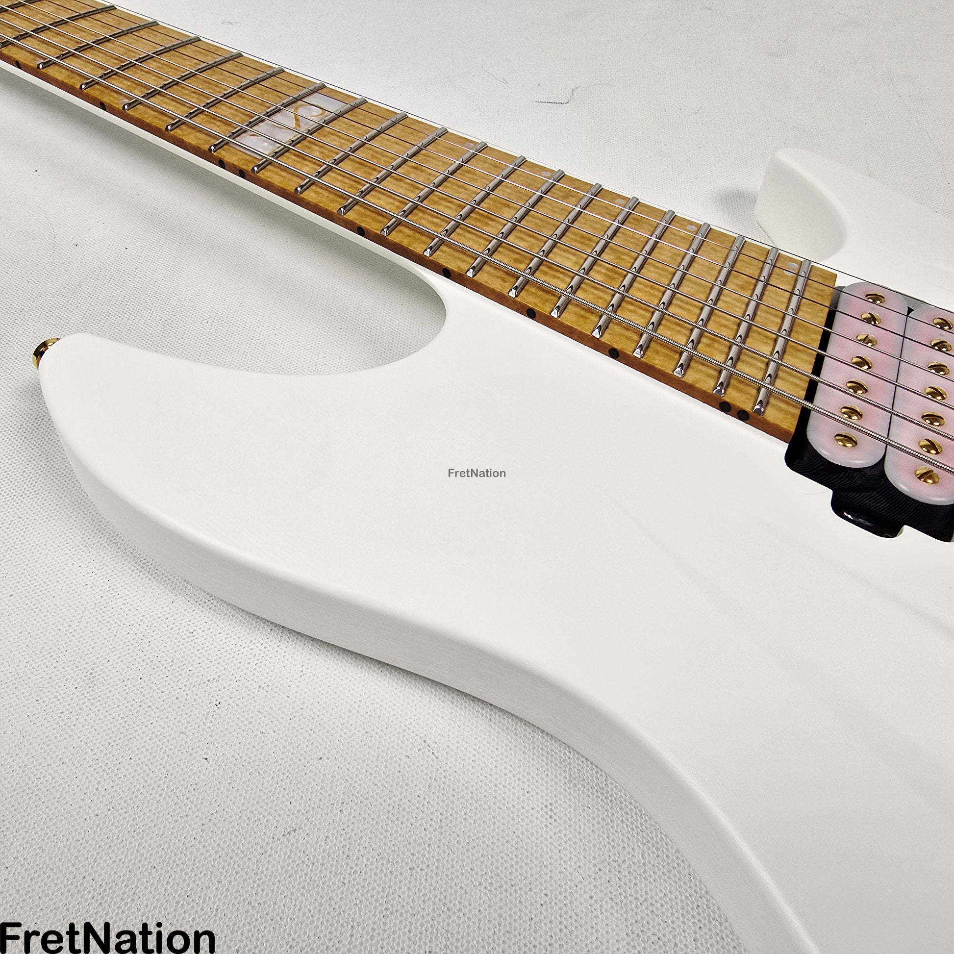 Fret Nation Aristides 070SR Raw White 7-String Multi-Scale Guitar #3173 7.88lbs Pre-Owned