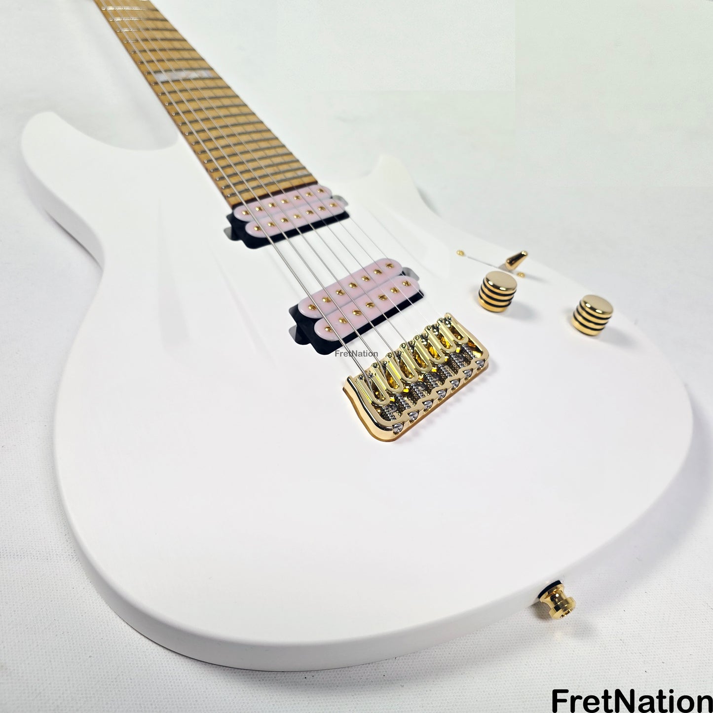 Fret Nation Aristides 070SR Raw White 7-String Multi-Scale Guitar #3173 7.88lbs Pre-Owned