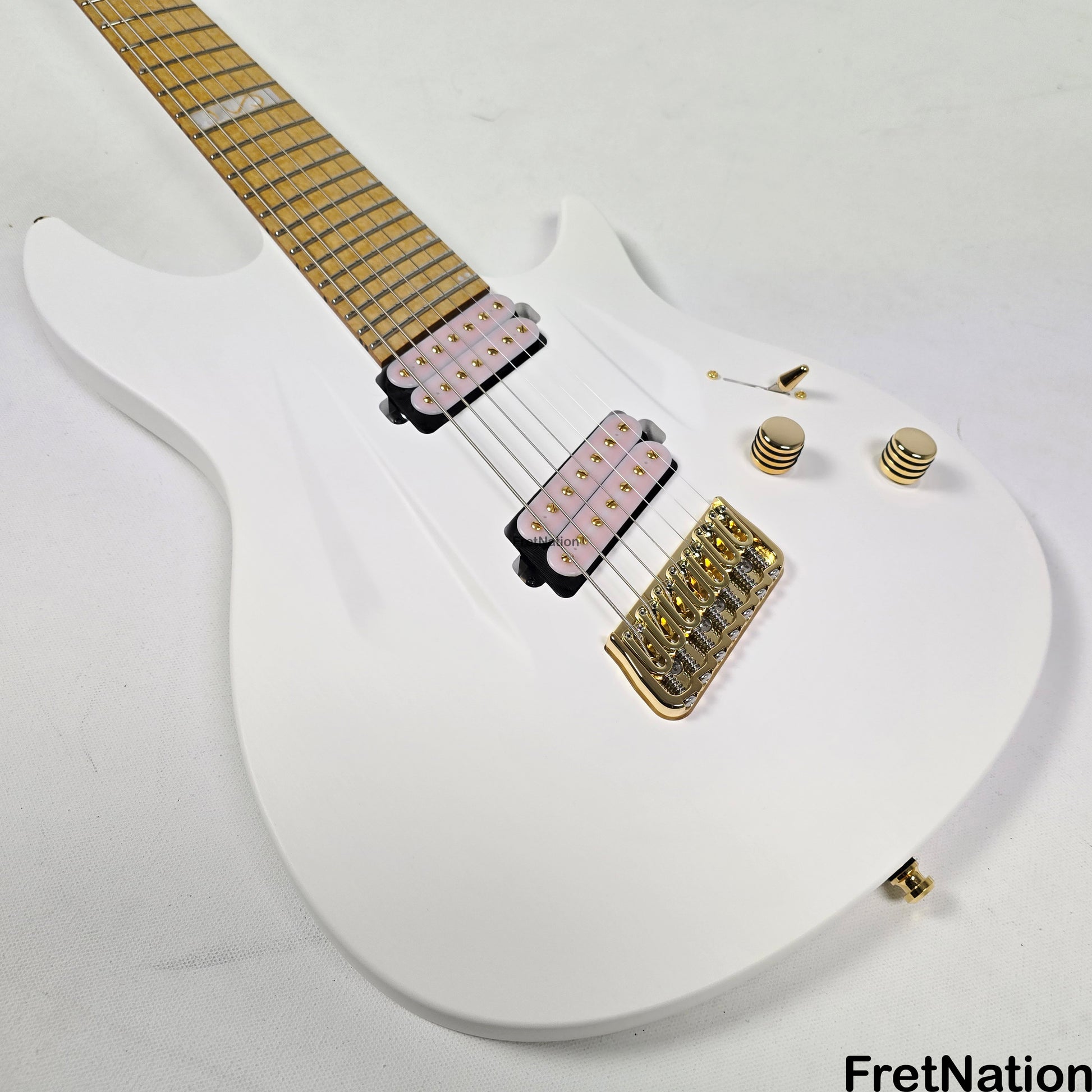 Fret Nation Aristides 070SR Raw White 7-String Multi-Scale Guitar #3173 7.88lbs Pre-Owned