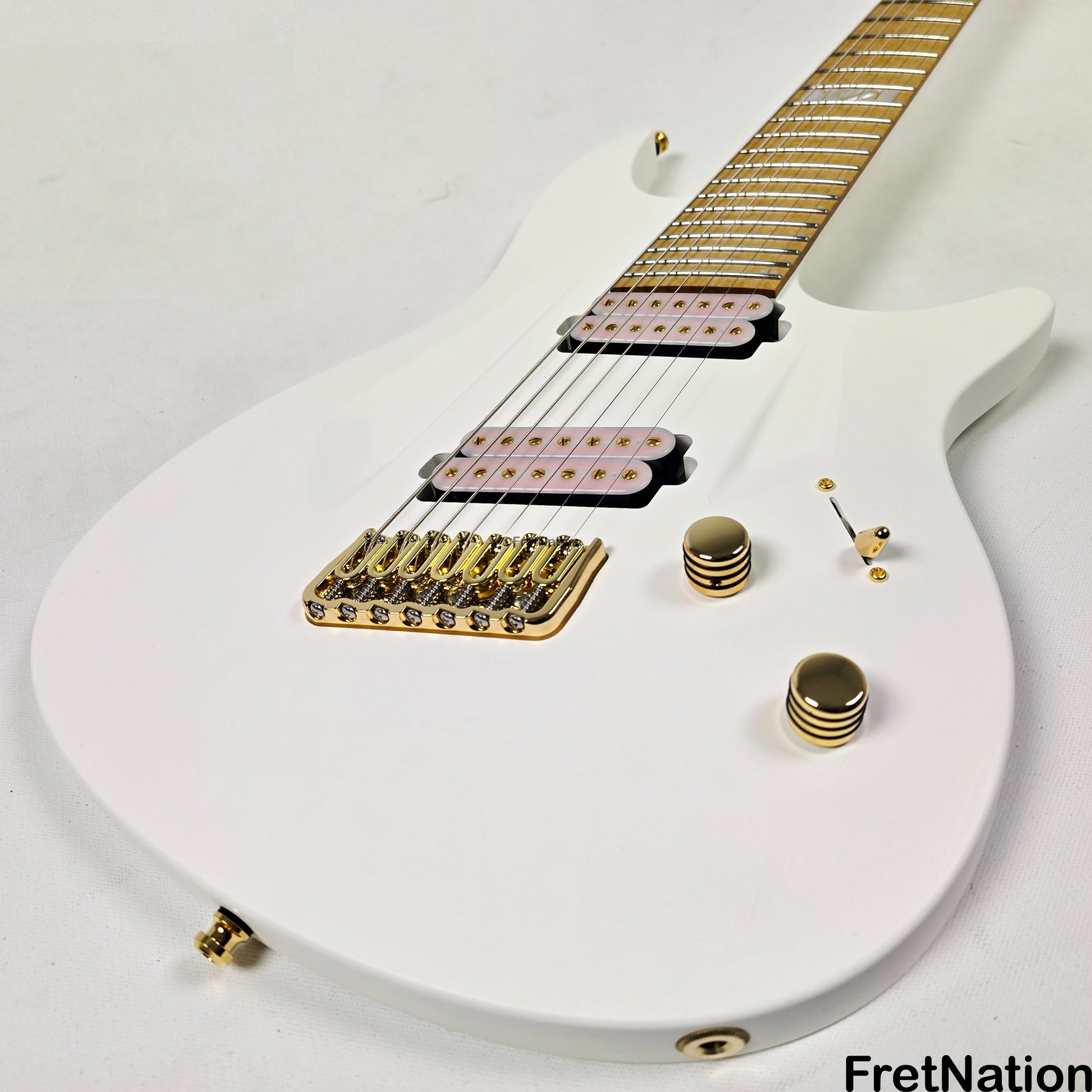 Fret Nation Aristides 070SR Raw White 7-String Multi-Scale Guitar #3173 7.88lbs Pre-Owned