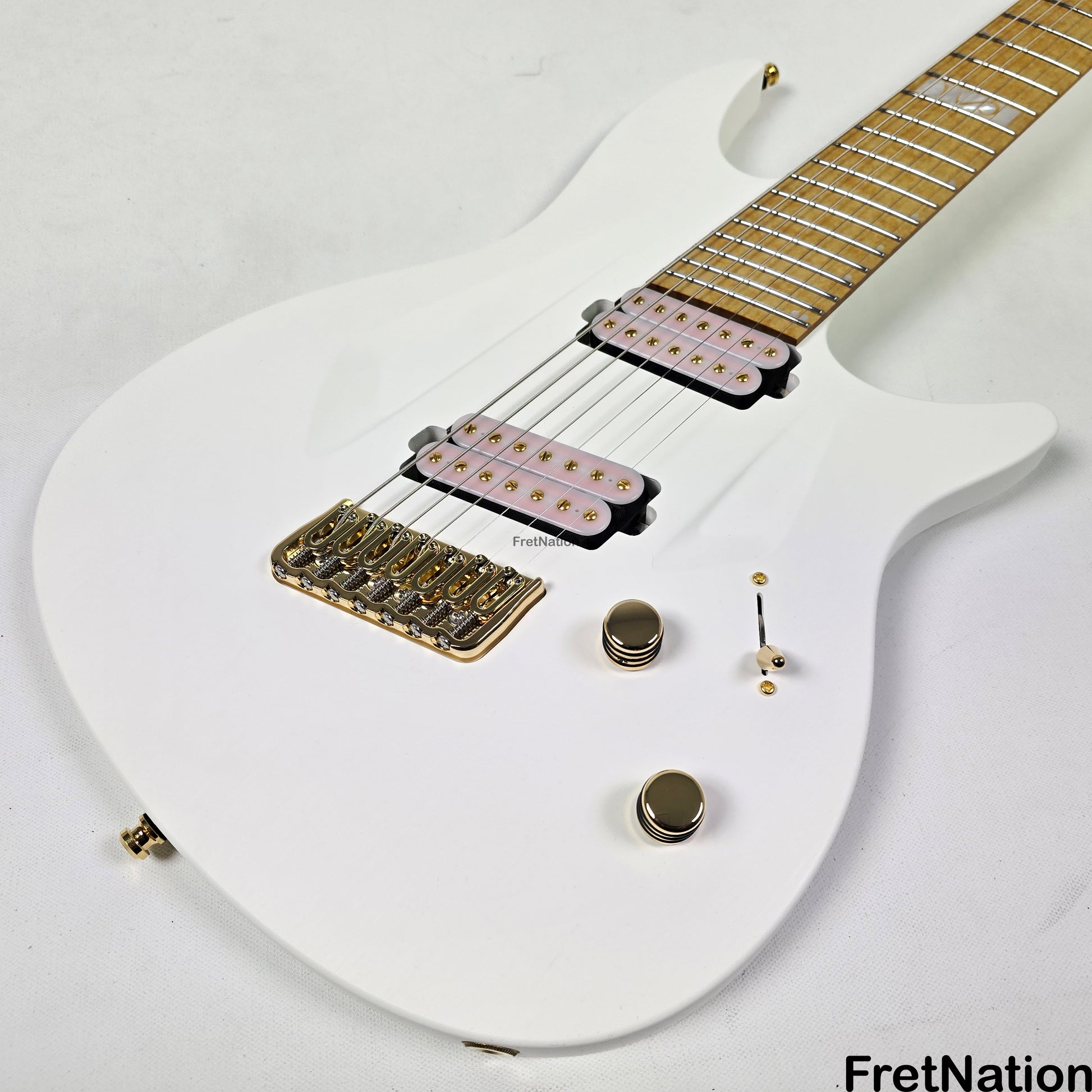 Fret Nation Aristides 070SR Raw White 7-String Multi-Scale Guitar #3173 7.88lbs Pre-Owned