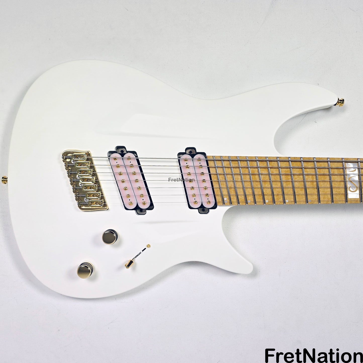 Fret Nation Aristides 070SR Raw White 7-String Multi-Scale Guitar #3173 7.88lbs Pre-Owned