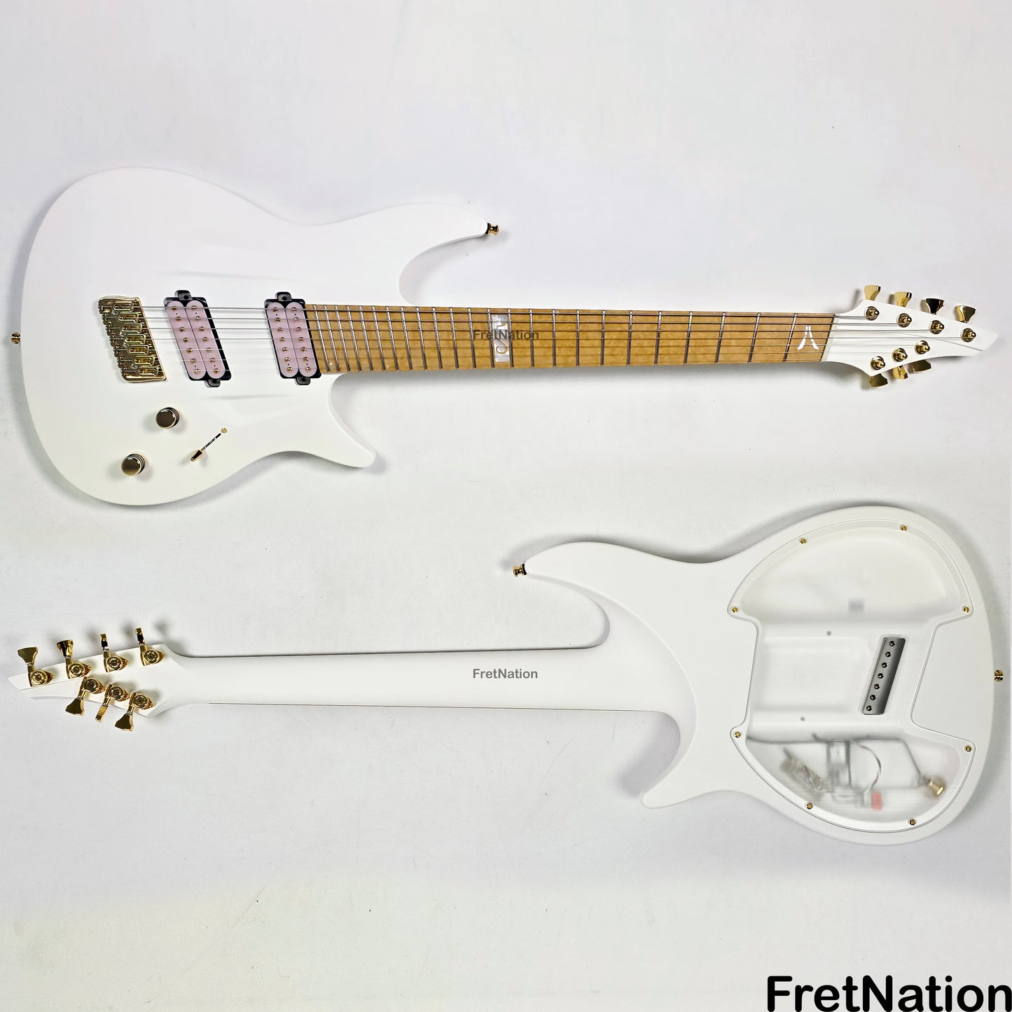 Fret Nation Aristides 070SR Raw White 7-String Multi-Scale Guitar #3173 7.88lbs Pre-Owned