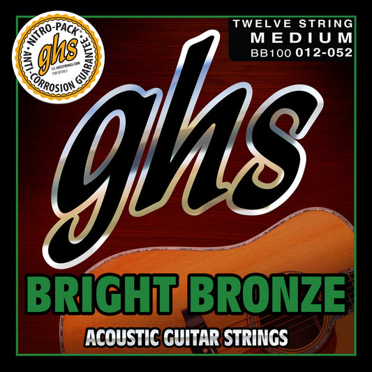 GHS Strings GHS Bright Bronze Acoustic Guitar 12-String Set - 12-52 Medium BB100