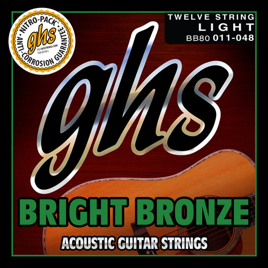 GHS Strings GHS Bright Bronze Acoustic Guitar 12-String Set - 11-48 Light BB80