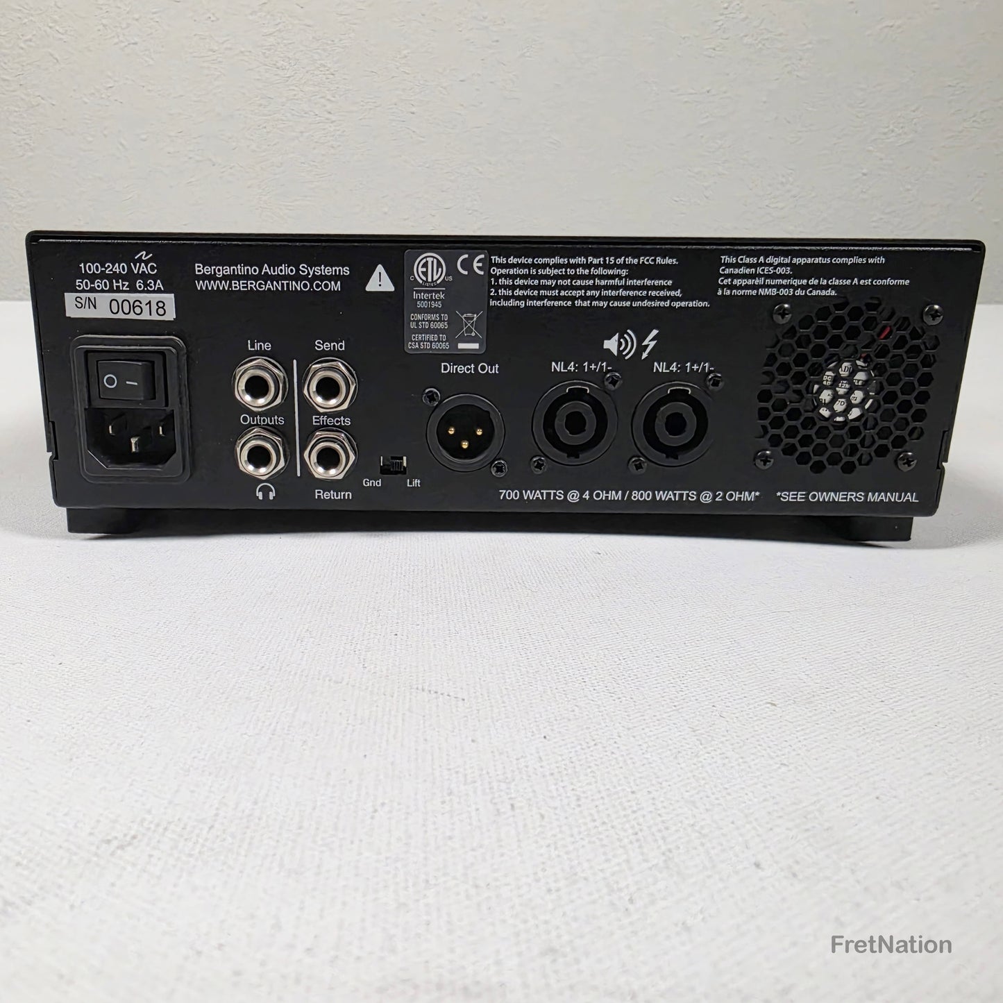 Fret Nation Bergantino FortéD Bass Amp w/ BFT Big Fat Tube Technology - Forte D - PRE-OWNED