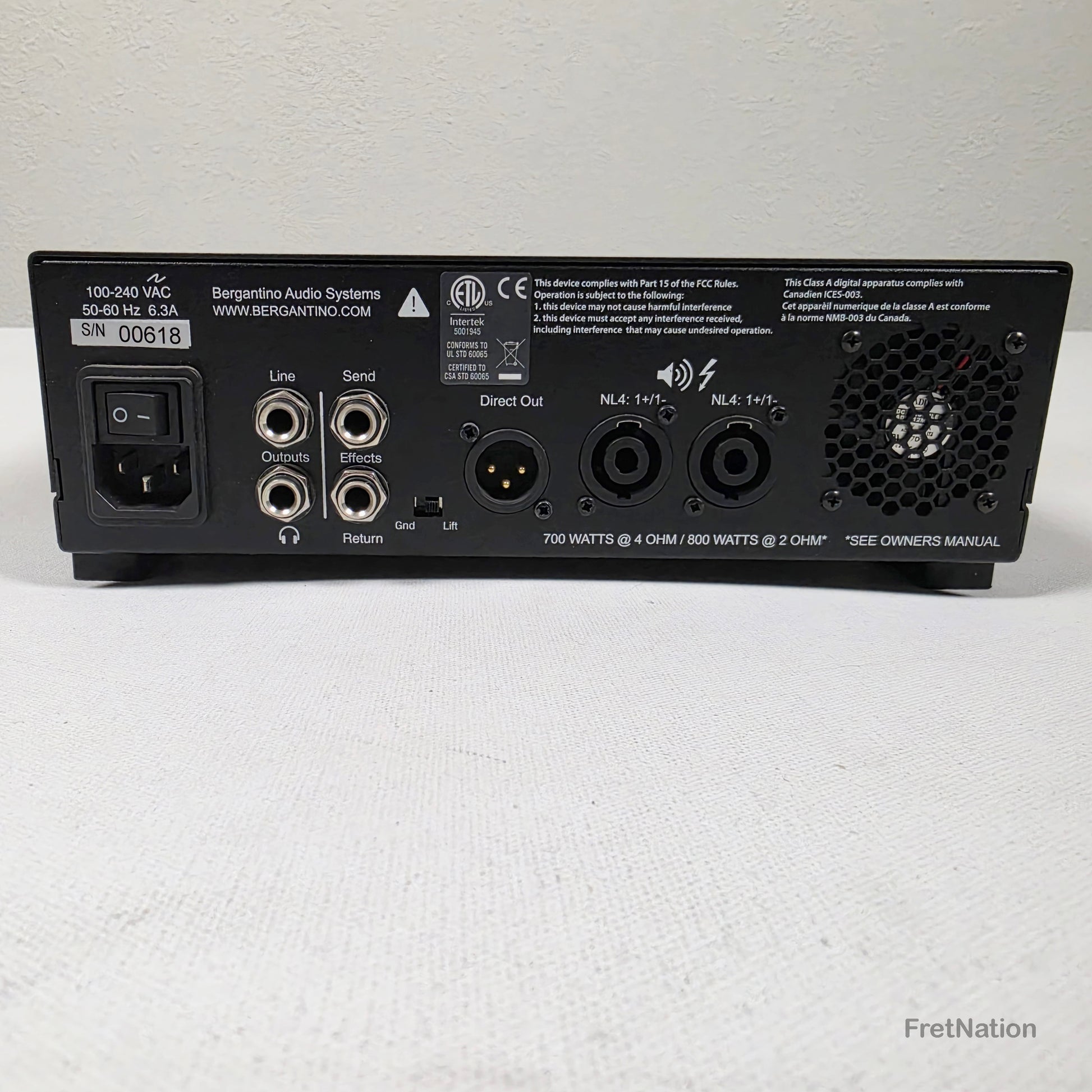 Fret Nation Bergantino FortéD Bass Amp w/ BFT Big Fat Tube Technology - Forte D - PRE-OWNED