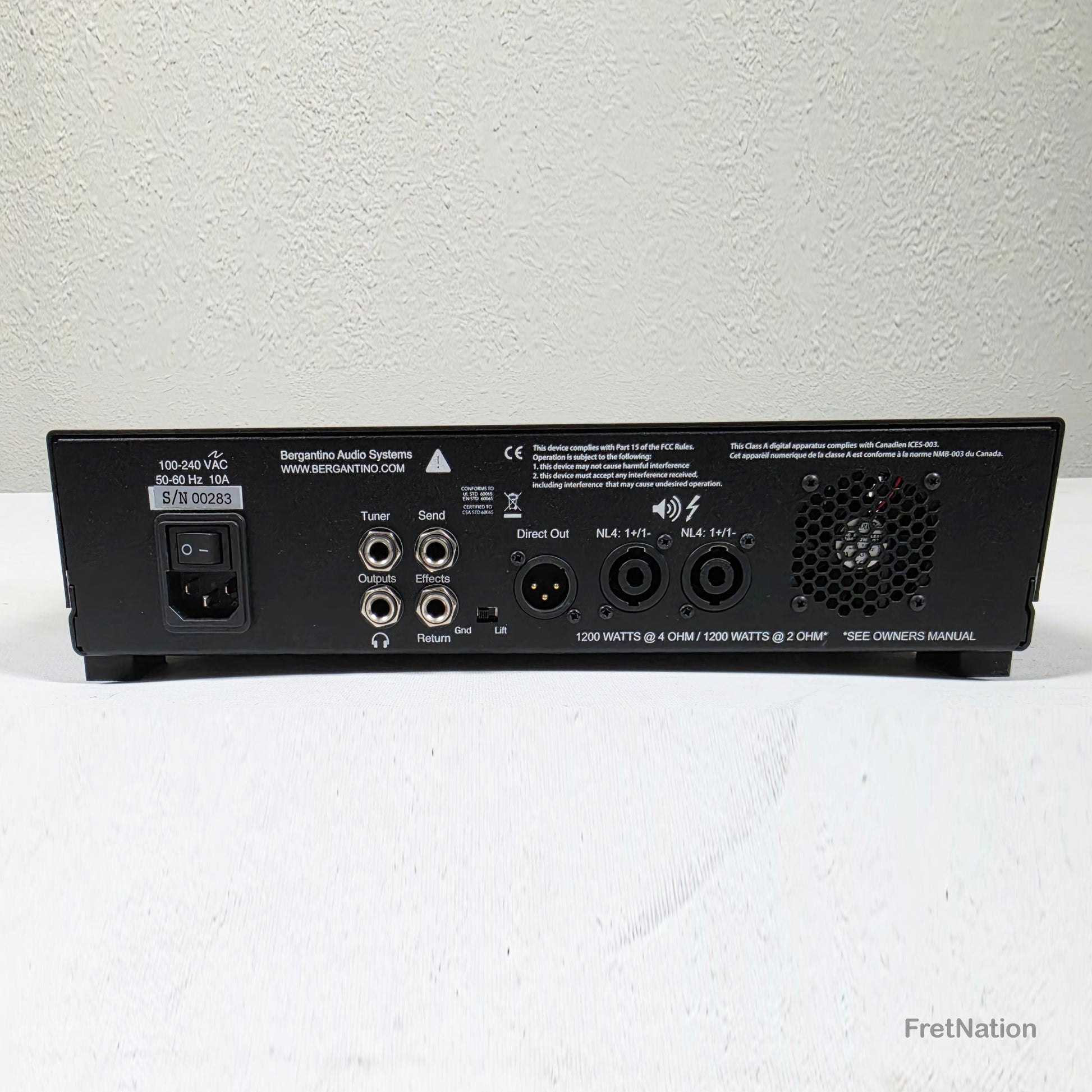 Fret Nation Bergantino Forté HP 1200 Watt Bass Amp Head - PRE-OWNED