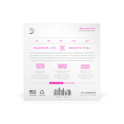 D'Addario D'Addario XS Coated Nickel Bass String Set Super Long Scale - 5-String 45-130 Regular Light XSB45130SL