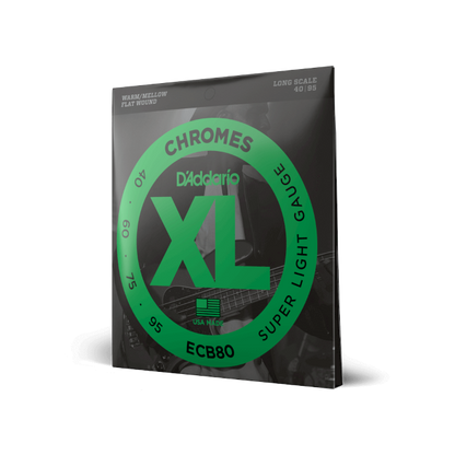 D'Addario D'Addario Chromes Flatwound Bass String Set Long Scale - 4-String 40-095 Light ECB80