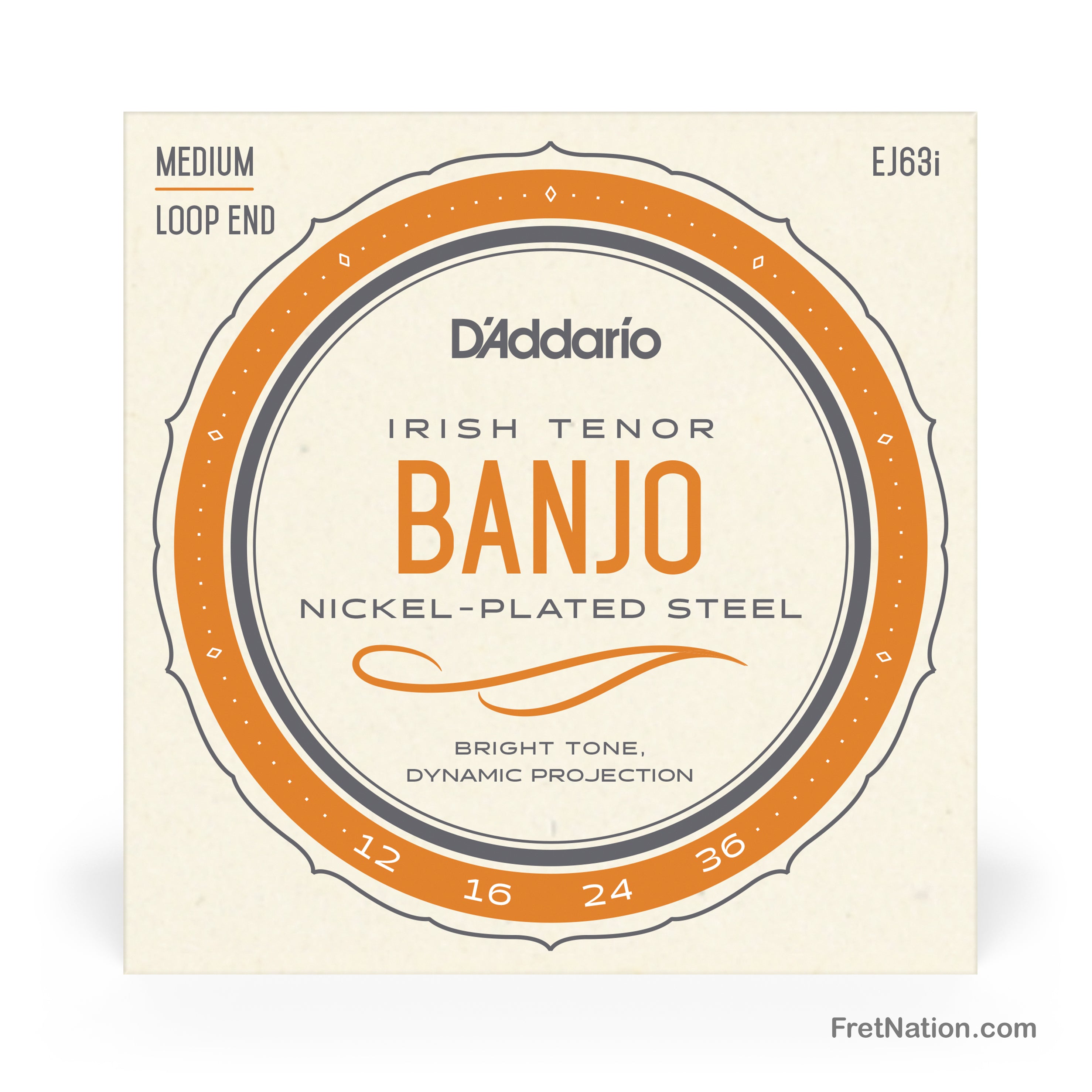 D'Addario D'Addario Banjo String Set Nickel Irish Tenor 4-String - 12-36 Medium EJ63I