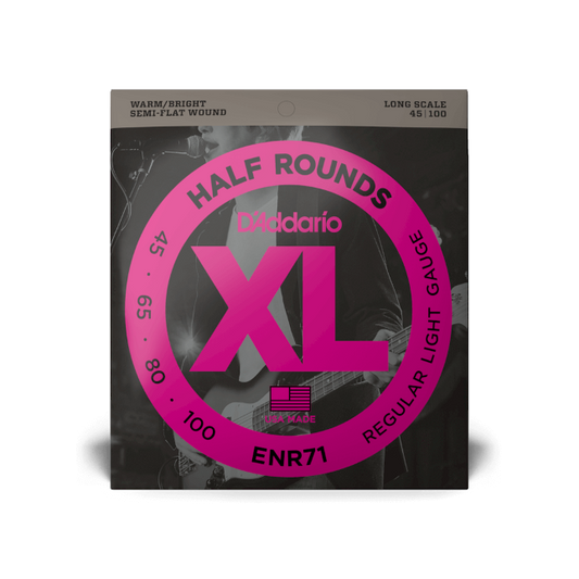 D'Addario D'Addario Half-Round Bass String Set Long Scale - 4-String 45-100 Regular Light ENR71