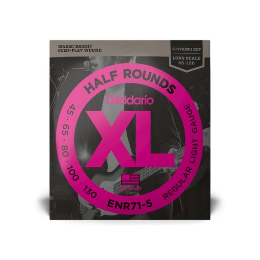 D'Addario D'Addario Half-Round Bass String Set Long Scale - 5-String 45-130 ENR71-5