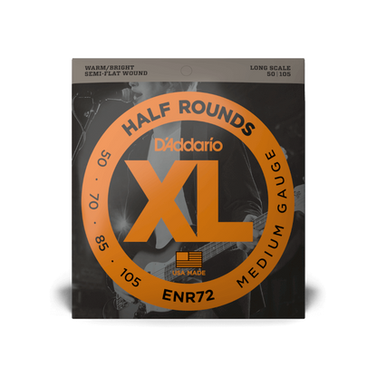 D'Addario D'Addario Half-Round Bass String Set Long Scale - 4-String 50-105 Medium ENR72