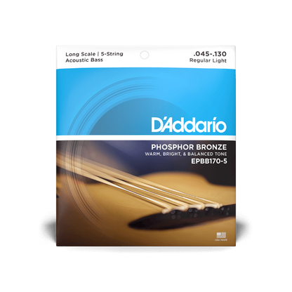 D'Addario D'Addario Phosphor Bronze Acoustic Bass String Set Long Scale - 5-String 45-130 EPBB170-5