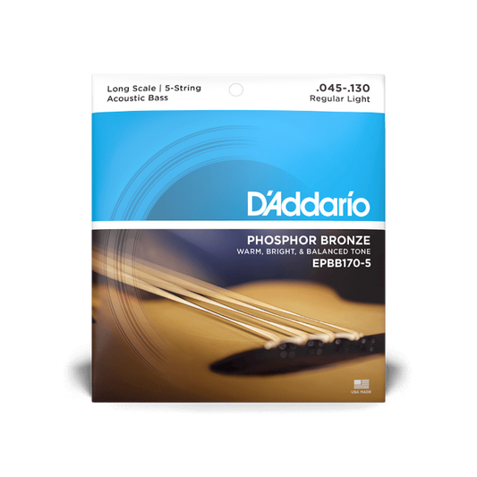 D'Addario D'Addario Phosphor Bronze Acoustic Bass String Set Long Scale - 5-String 45-130 EPBB170-5