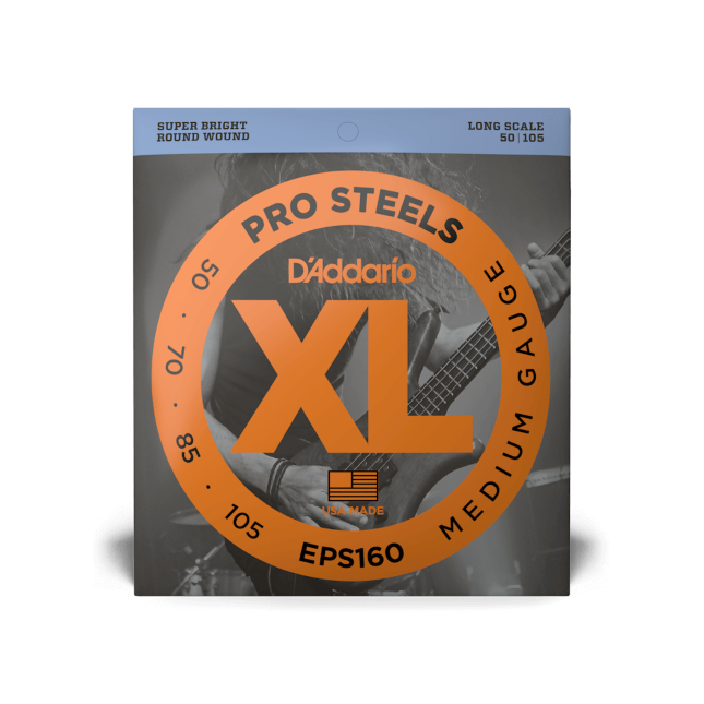 D'Addario D'Addario ProSteels Stainless Steel Bass String Set Long Scale - 4-String 50-105 Medium EPS160