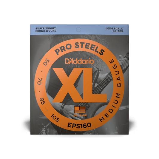 D'Addario D'Addario ProSteels Stainless Steel Bass String Set Long Scale - 4-String 50-105 Medium EPS160