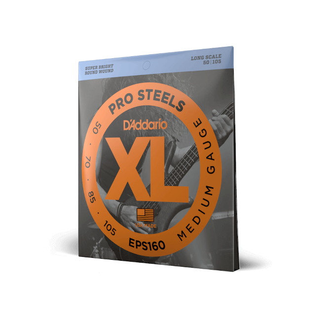 D'Addario D'Addario ProSteels Stainless Steel Bass String Set Long Scale - 4-String 50-105 Medium EPS160