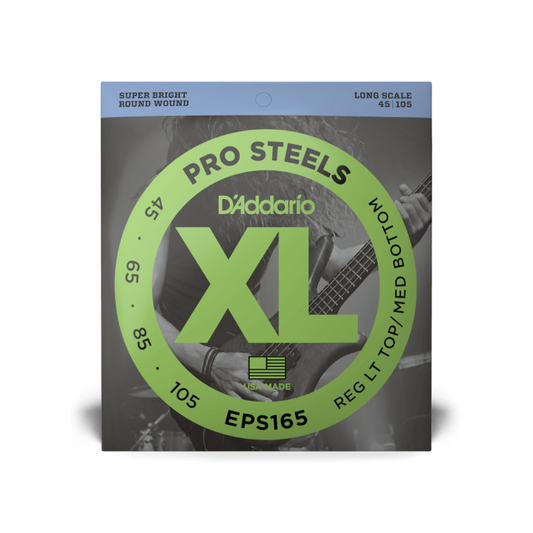 D'Addario D'Addario ProSteels Stainless Steel Bass String Set Long Scale - 4-String 45-105 EPS165