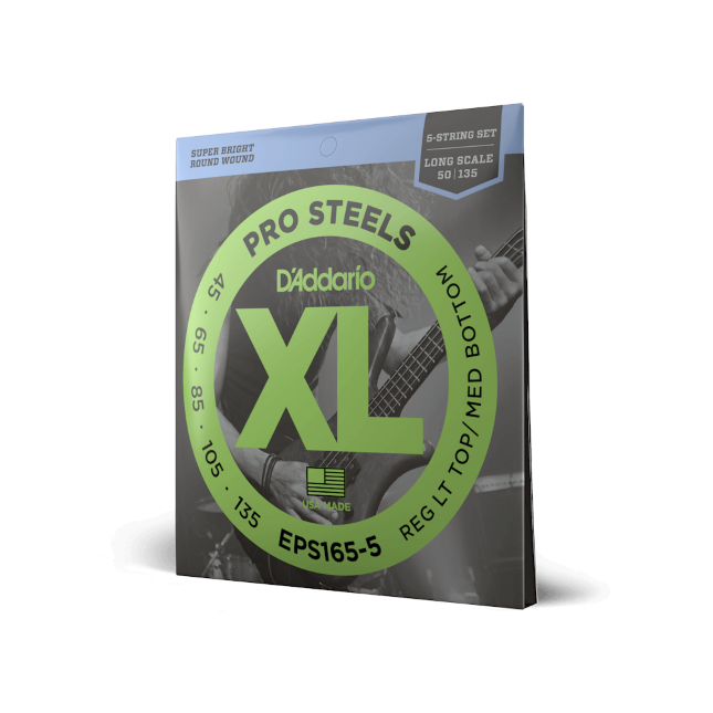 D'Addario D'Addario ProSteels Stainless Steel Bass String Set Long Scale - 5-String 45-135 EPS165-5