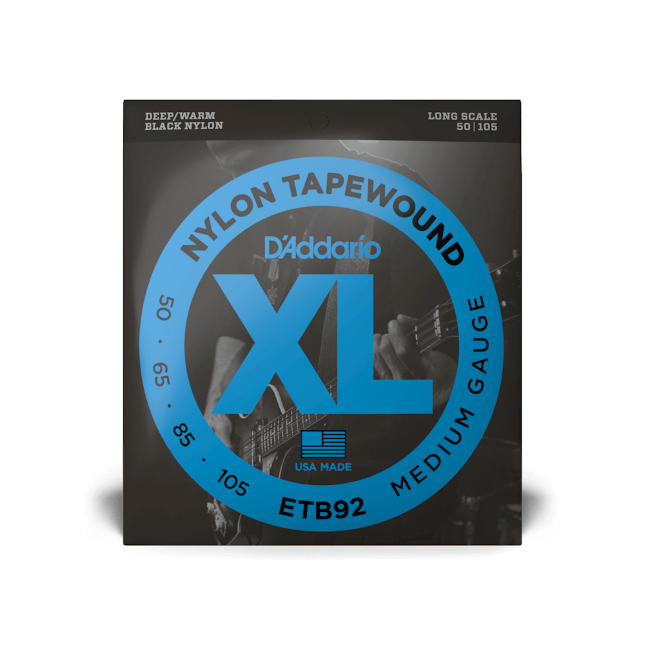 D'Addario D'Addario Black Nylon Tapewound Bass String Set Long Scale - 4-String 50-105 Medium ETB92