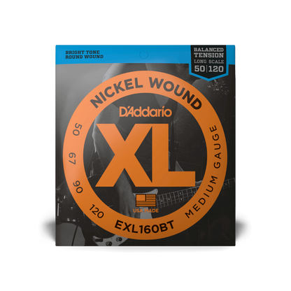 D'Addario D'Addario XL Nickel Wound Bass String Set Long Scale - 4-String 50-120 Balanced Tension EXL160BT