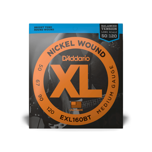 D'Addario D'Addario XL Nickel Wound Bass String Set Long Scale - 4-String 50-120 Balanced Tension EXL160BT