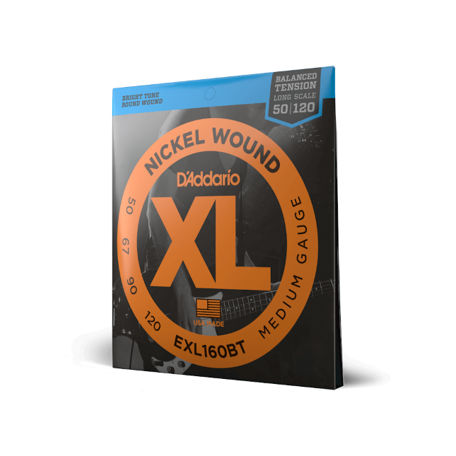 D'Addario D'Addario XL Nickel Wound Bass String Set Long Scale - 4-String 50-120 Balanced Tension EXL160BT