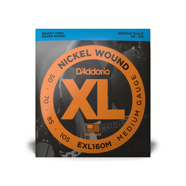 D'Addario D'Addario XL Nickel Wound Bass String Set Medium Scale - 4-String 50-105 Medium EXL160M