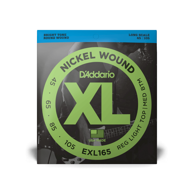 D'Addario D'Addario XL Nickel Wound Bass String Set Long Scale - 4-String 45-105 RegLt / MedBt EXL165