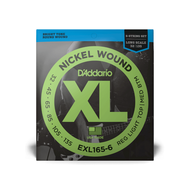 D'Addario D'Addario XL Nickel Wound Bass String Set Long Scale - 6-String 32-135 Custom Light EXL165-6