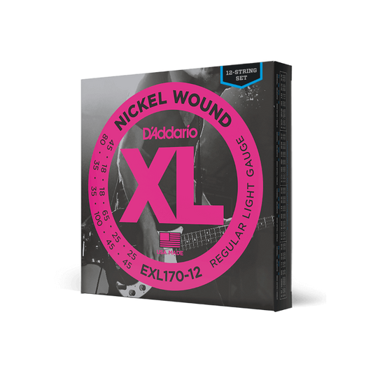 D'Addario D'Addario XL Nickel Wound Bass String Set Long Scale - Octave 12-String 45-100 EXL170-12