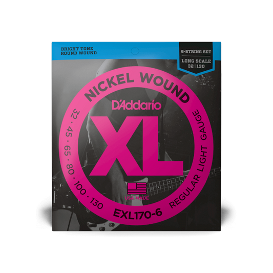 D'Addario D'Addario XL Nickel Wound Bass String Set Long Scale - 6-String 32-130 Regular Light EXL170-6