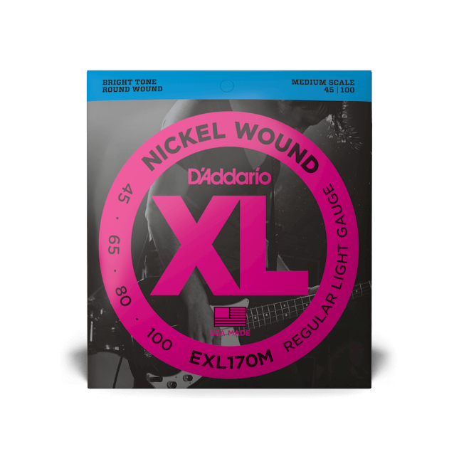 D'Addario D'Addario XL Nickel Wound Bass String Set Medium Scale - 4-String 45-100 Light EXL170M