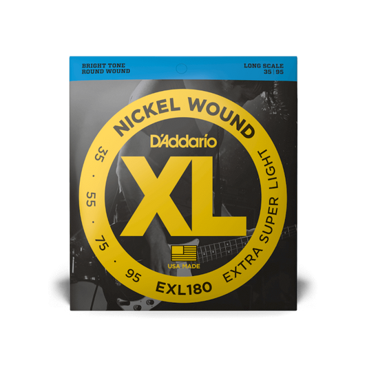 D'Addario D'Addario XL Nickel Wound Bass String Set Long Scale - 4-String 35-95 Extra Super Light EXL180