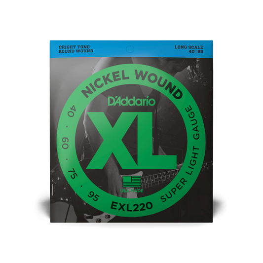 D'Addario D'Addario XL Nickel Wound Bass String Set Long Scale - 4-String 40-095 Super Light EXL220