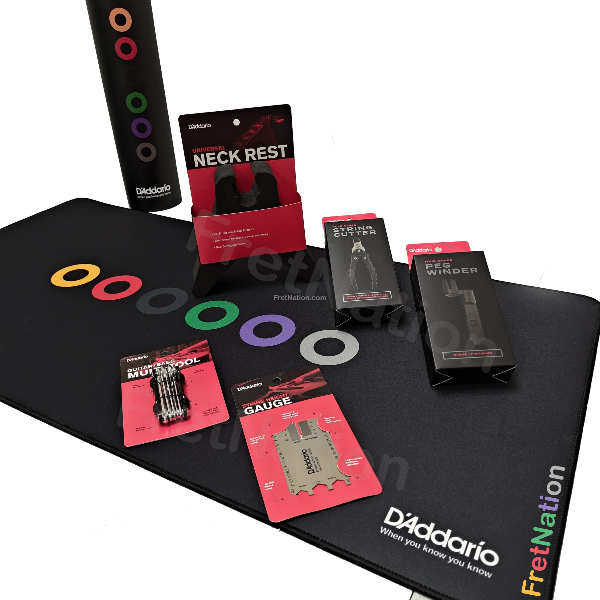 Fret Nation D'Addario Premium String Change Mat Bundle