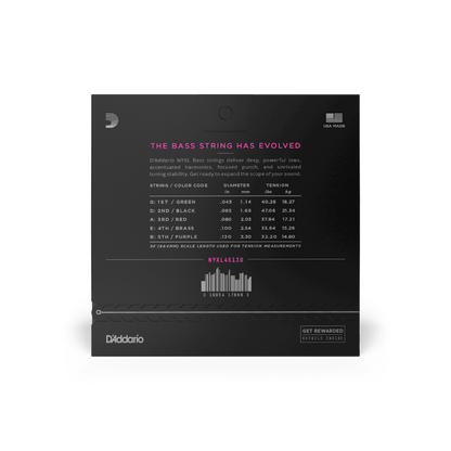 D'Addario D'Addario NYXL Nickel Wound Bass String Set Long Scale - 5-String 45-130 NYXL45130