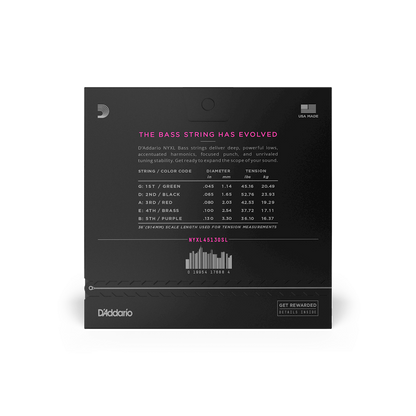 D'Addario D'Addario NYXL Nickel Wound Bass String Set Super Long Scale - 5-String 45-130 NYXL45130SL