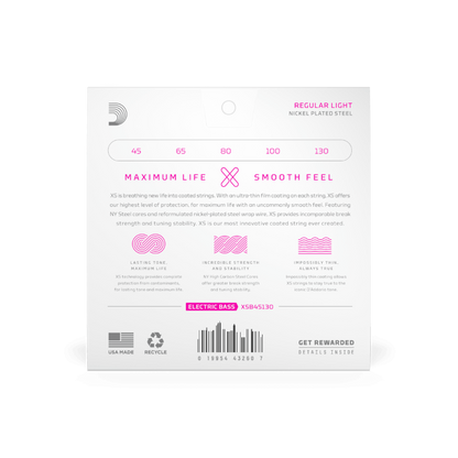 D'Addario D'Addario XS Coated Nickel Bass String Set Long Scale - 5-String 45-130 Regular Light XSB45130