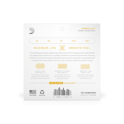 D'Addario D'Addario XS Coated Nickel Wound Bass String Set Multi Scale - 5-String 45-130 XSB45130MS