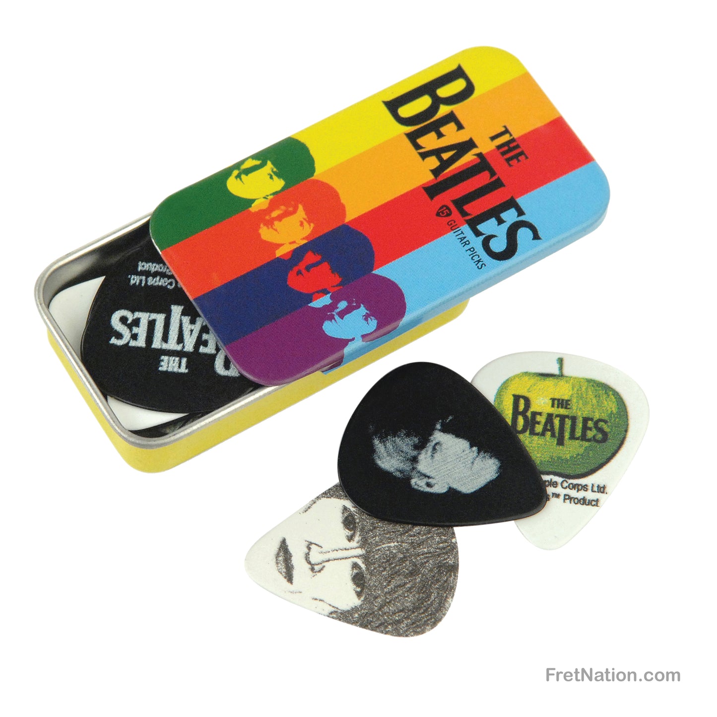D'Addario D'Addario The Beatles Signature Guitar Pick Stripes Tins 15-pack Medium - 1CAB4-15BT2