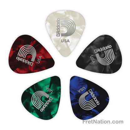 D'Addario D'Addario Assorted Pearl Celluloid Guitar Picks, 100 pack, Heavy - 1CAP6-100