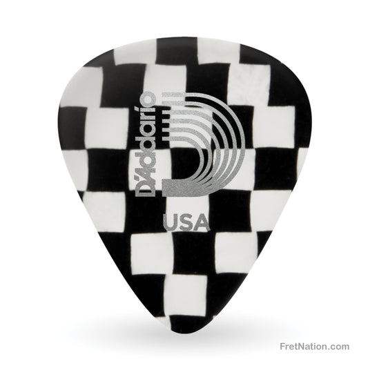 D'Addario D'Addario Classic Checkerboard Celluloid Guitar Picks, 10 pack, Light - 1CCB2-10