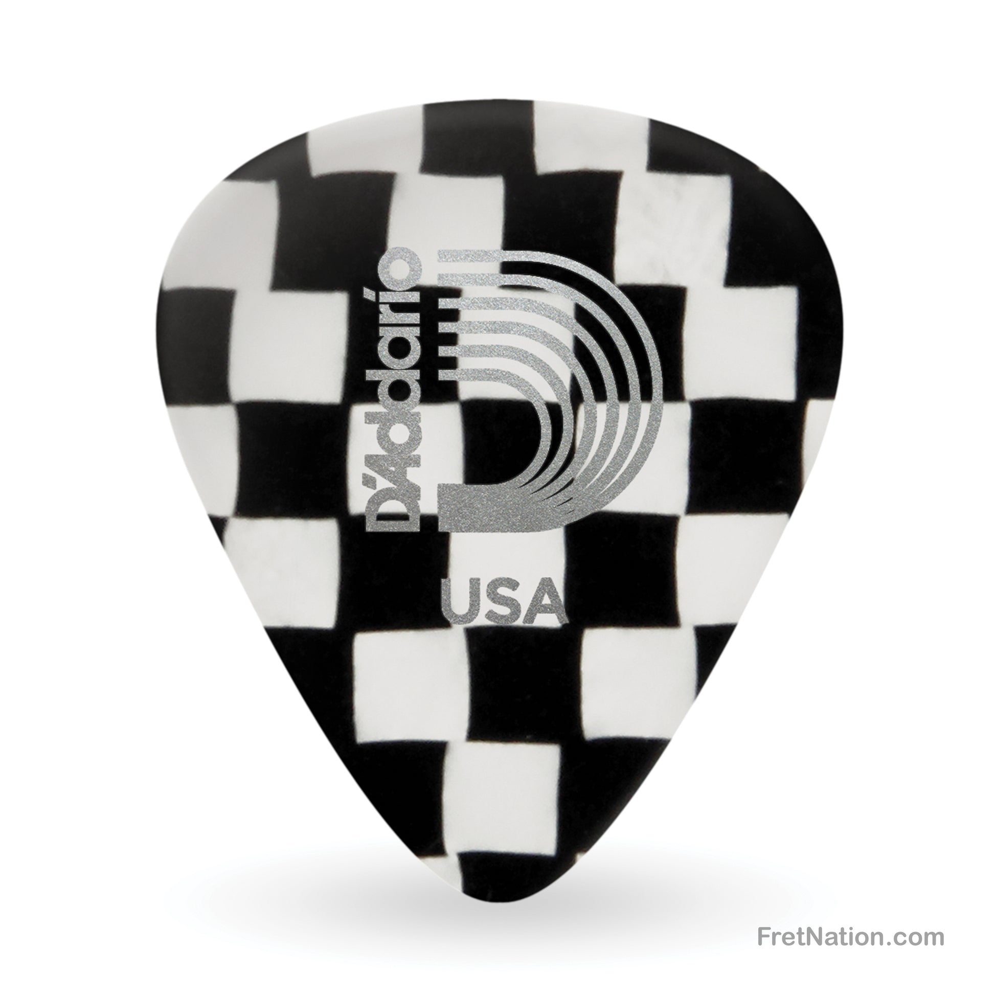 D'Addario D'Addario Classic Checkerboard Celluloid Guitar Picks, 25 pack, Extra Heavy - 1CCB7-25