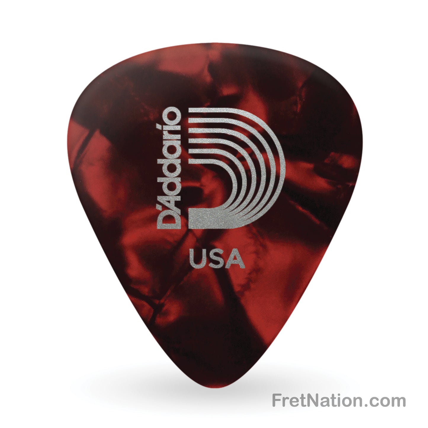 D'Addario D'Addario Classic Red Pearl Celluloid Guitar Picks, 100 pack, Extra Heavy - 1CRP7-100