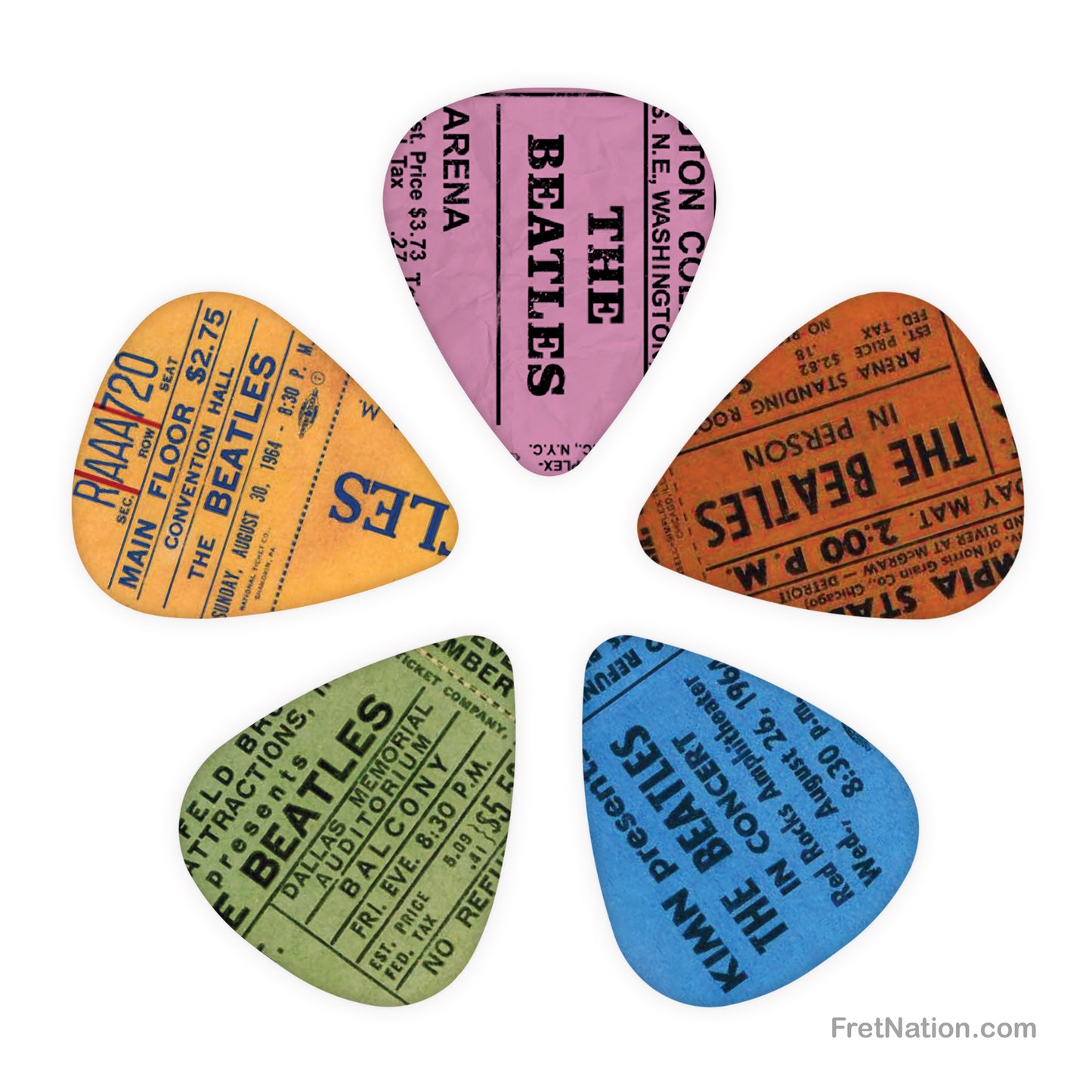 D'Addario D'Addario The Beatles 1964 Tour Ticket Stubs .70mm Guitar Picks 10-pack Medium - 1CWH4-10B11
